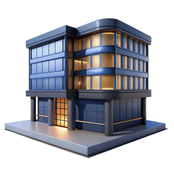 wonderful rustic Modern Office Building at Night Cutout Element premium png