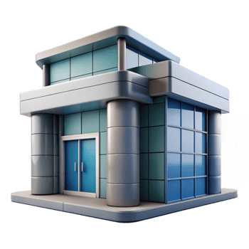 serene minimalist Modern Office Building Entrance Cutout Element exclusive png