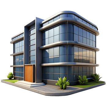 impressive traditional Modern Office Building Exterior Isolated on Transparent Background genuine png