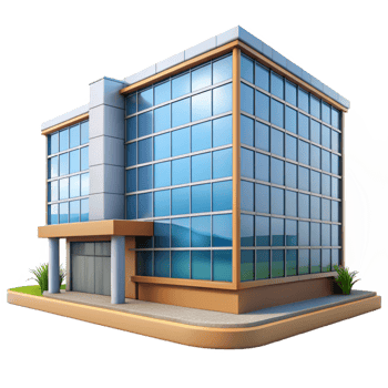 magnificent abstract Modern Office Building Exterior Isolated on Transparent Background high resolution png