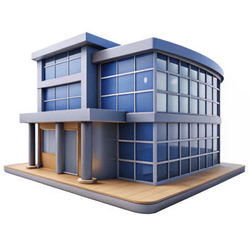 beautiful creative Modern Office Building Exterior Isolated on Transparent Background png