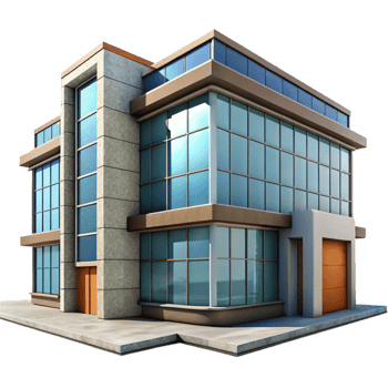 magnificent contemporary Modern Office Building Exterior Isolated on Transparent Background exclusive png