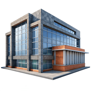 magnificent minimalist Modern Office Building Exterior Isolated on Transparent Background professional png