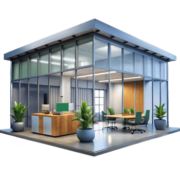 serene artistic Modern Office Building Interior Cutout high resolution png