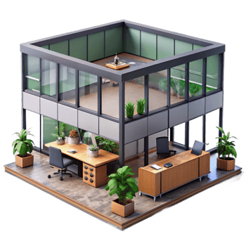 elegant minimalist Modern Office Building Interior Cutout high resolution png