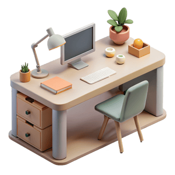 stunning rustic Modern Office Desk Minimalist Design Isolated original png