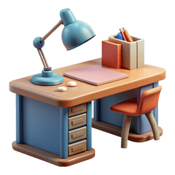 stunning minimalist Modern Office Desk with Stationery Transparent Background detailed png