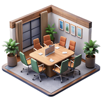 wonderful classic Modern Office Interior Meeting Room Isolated high quality png