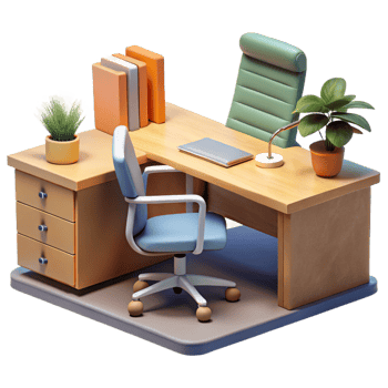 magnificent rustic Modern Office Interior with Plants Cutout Element exclusive png