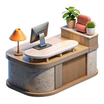 extraordinary vintage Modern Office Interior with Plants Cutout Element professional png