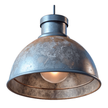serene vintage Modern Pendant Lamp with Metal Shade Transparent Element original png