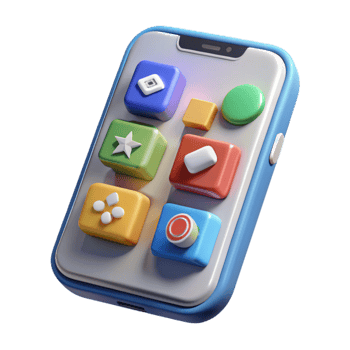 magnificent contemporary Modern Smartphone with App Icons Perspective View Cutout authentic png