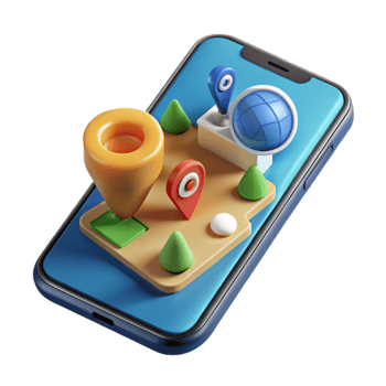 magnificent vintage Modern Smartphone with Augmented Reality Marketing App Transparent Background png