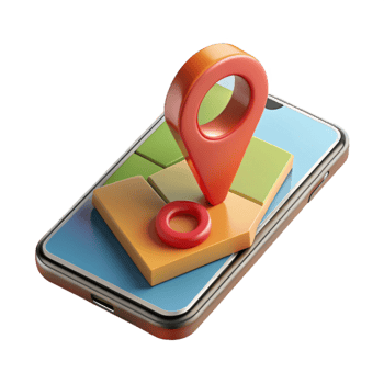 magnificent abstract Modern Smartphone with Map App Perspective View Cutout detailed png