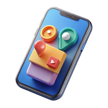 beautiful creative Modern Smartphone with Mobile Marketing App Transparent Background high quality png