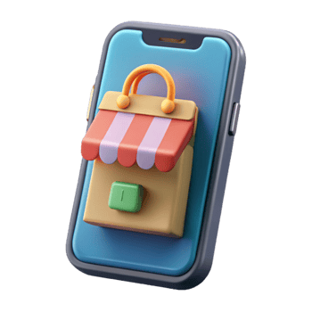 elegant classic Modern Smartphone with Shopping App Isolated high quality png