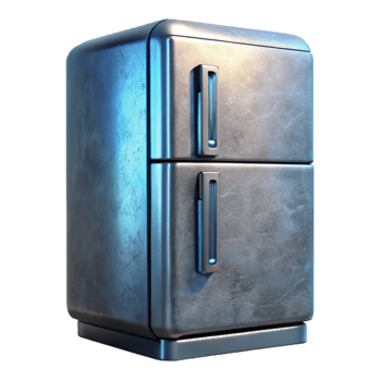 serene vintage Modern Smart Refrigerator Stainless Steel Isolated high quality png
