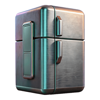 vibrant classic Modern Smart Refrigerator Stainless Steel Isolated detailed png