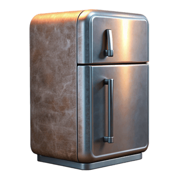 dramatic vintage Modern Smart Refrigerator Steel Finish Isolated high quality png