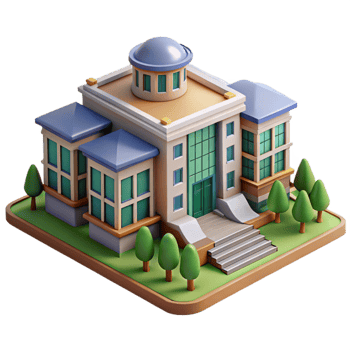 wonderful vintage Modern University Campus with Buildings Transparent Background authentic png