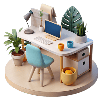 beautiful minimalist Modern Workspace with Minimalist Design genuine png