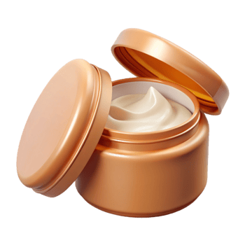 dramatic minimalist Moisturizer Jar Open Lid White Cream Isolated exclusive png