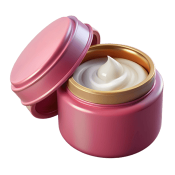 elegant abstract Moisturizer Jar Open Lid White Cream Isolated high resolution png