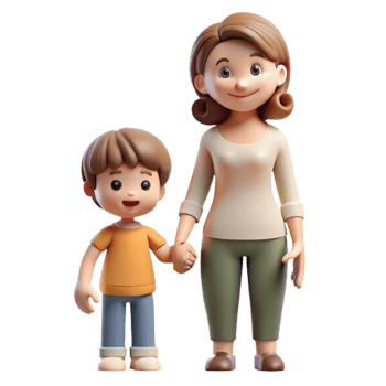beautiful classic Mother and Child Holding Hands Cutout with Soft Lighting premium png