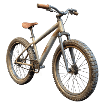 extraordinary traditional Mountain Bike on Trail Side View Isolated genuine png