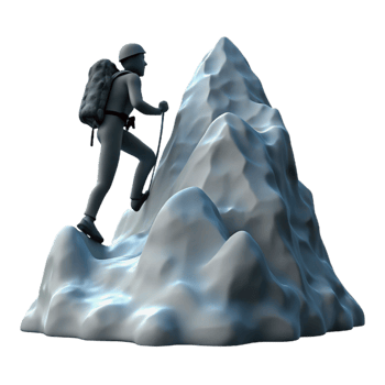magnificent modern Mountain Climber Silhouette Against Sky Isolated premium png