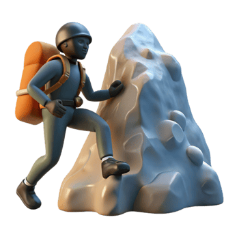 elegant vintage Mountain Climber Silhouette Isolated on Transparent Background exclusive png
