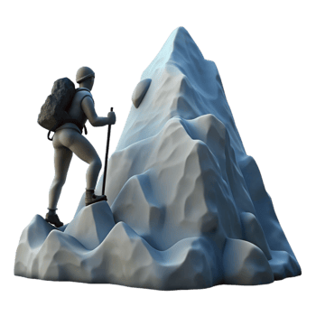 impressive contemporary Mountain Climber Silhouette Against Sky Isolated detailed png