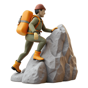 stunning modern Mountain Climber Silhouette Isolated on Transparent Background high resolution png