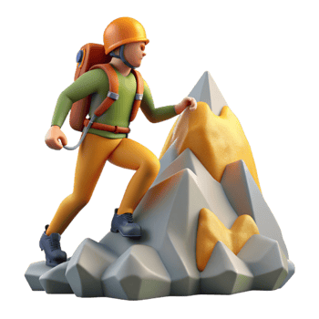stunning vintage Mountain Climber Silhouette Isolated on Transparent Background exclusive png