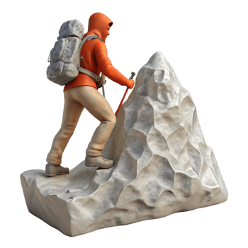 extraordinary classic Mountain Climber Silhouette Isolated on White exclusive png