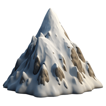 serene abstract Mountain Peak Snow Covered Rocky Terrain Winter Scene Isolated exclusive png