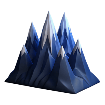 stunning creative Mountain Ridge Silhouette Jagged Peaks Dark Blue Sky Isolated high quality png