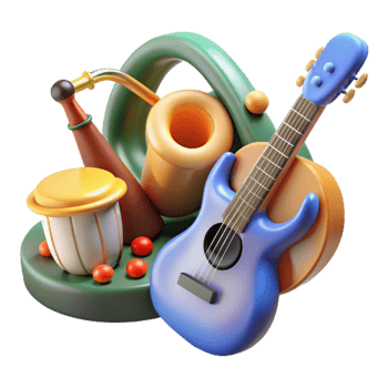extraordinary abstract Musical Instruments for Kids Isolated premium png