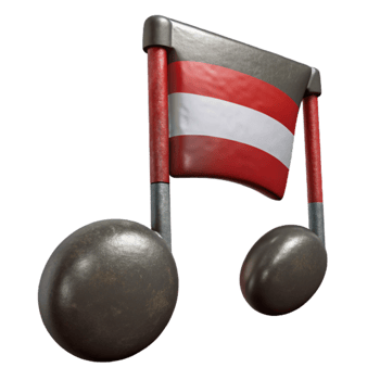 stunning artistic Music Note Cutout with Stem and Flag Transparent Background png