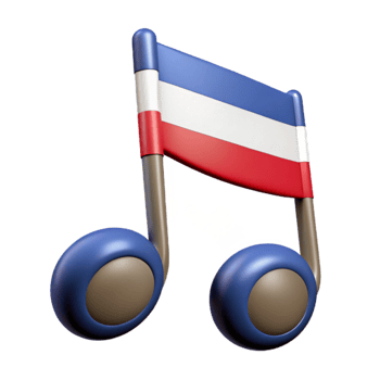 magnificent traditional Music Note Cutout with Stem and Flag Transparent Background png