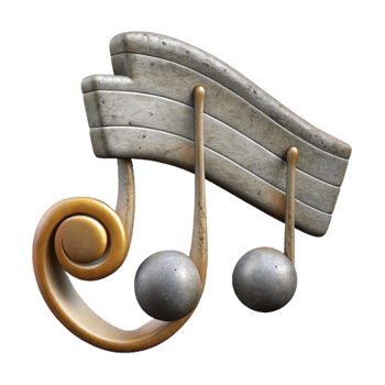 dramatic classic Music Notes Bass Clef Transparent Background high quality png