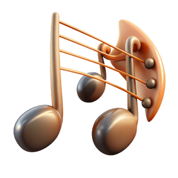 wonderful vintage Music Notes on Staff Transparent Background high resolution png