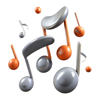beautiful creative Music Notes Floating with Transparent Background genuine png
