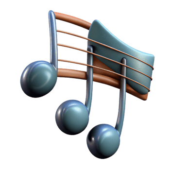 serene creative Music Notes on Staff Transparent Background png