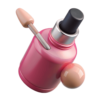 extraordinary traditional Nail Polish Bottle Pink Color Front View Isolated original png