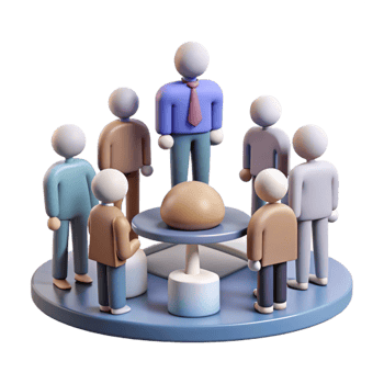 wonderful vintage Networking Event Scene with People Silhouettes Isolated png