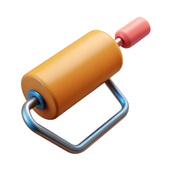 impressive abstract New Paint Roller Angled View Isolated high resolution png