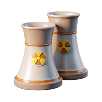 beautiful artistic Nuclear Power Plant Cooling Towers Transparent Background authentic png