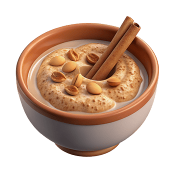 wonderful abstract Oatmeal Bowl Warm Cinnamon Toppings Isolated genuine png