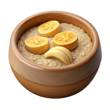 magnificent minimalist Oatmeal with Banana Slices Cutout professional png